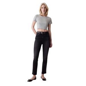GAP Vintage Slim High Rise Washed Black Jeans Size 6R 28